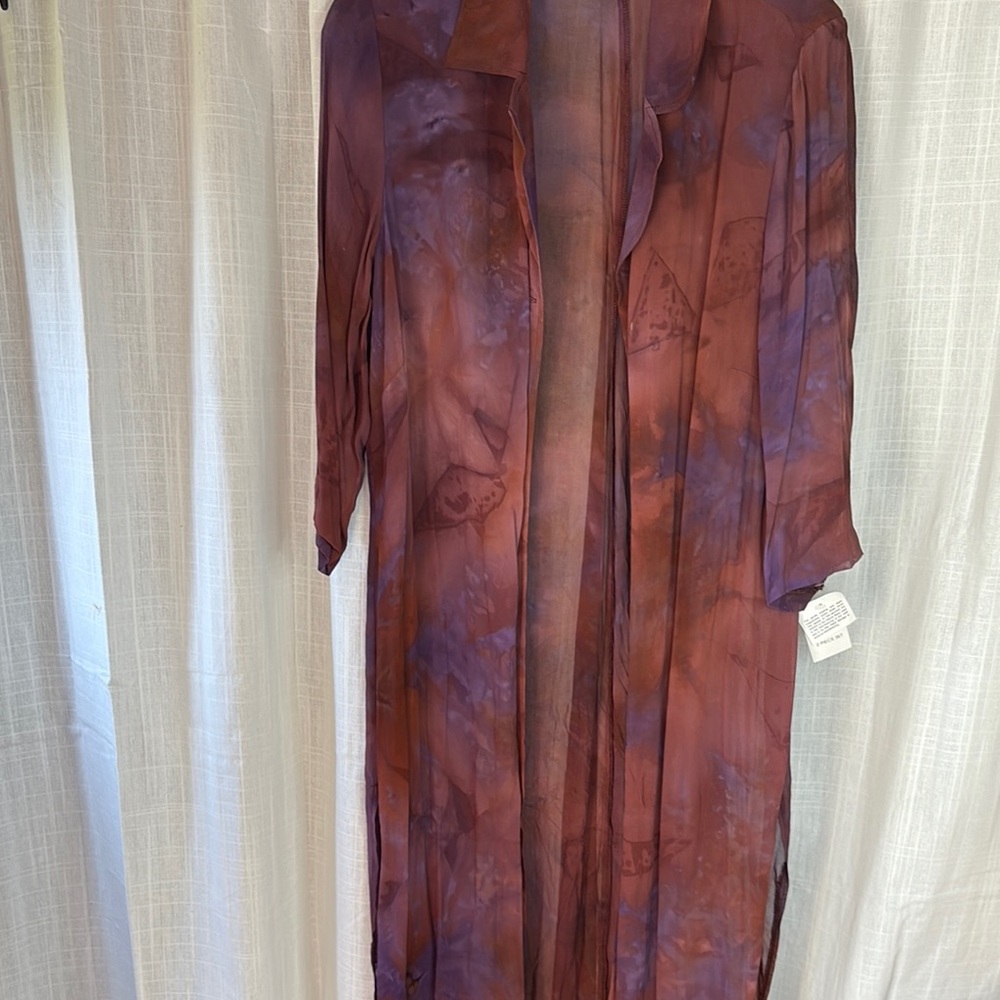 Rabbit Rabbit Rabbit Orange and Purple Sheath Dress with Duster Jacket - Picture 10 of 16